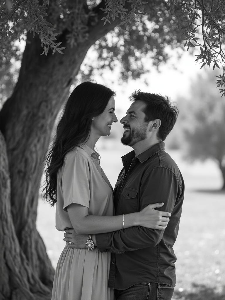 Couple portrait under a tree
