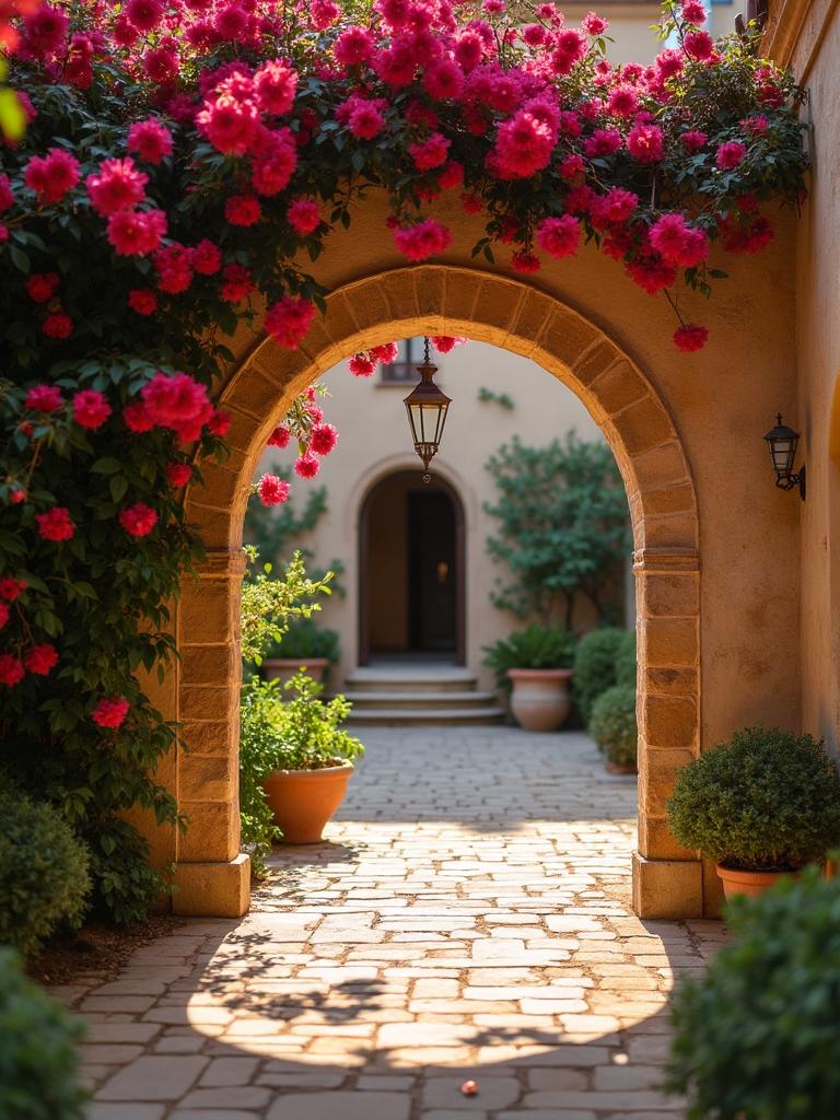 Ceremony arch with flowers